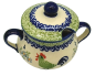 Preview: Polish Pottery Sugar Pot in cockerel pattern