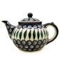 Preview: Polish Pottery Teapot 1.2 litre - Eye of Peacock Pattern - 2.Qual.