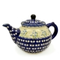 Preview: Polish Pottery teapot 125 ml campanula pattern - 2.Qual.