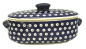 Preview: Polish Pottery bread jar smal size, Bluespot pattern