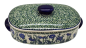 Preview: Polish Pottery bread jar smal size, Blaue Primel pattern