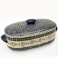 Preview: Polish Pottery bread jar medium size marguerita pattern