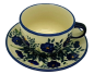 Preview: Polish Pottery Cup & Saucer Pattern Blaue Primel