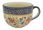 Preview: Polish Pottery cafe-au-lait-cup 450 ml Cornelia pattern, side view
