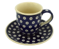 Preview: Polish Pottery cup and saucer bluespot design