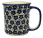 Preview: Polish Pottery, straight mug for 220 ml, large handle, Viola blue design - 2.Qual.