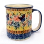 Preview: Polish Pottery, straight mug for 220 ml, large handle, Papillon design