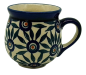 Preview: Polish Pottery Mug Round - Eye of Peacock Feathers Pattern