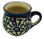 Preview: Polish Pottery Mug Round - Eye of Peacock Feathers Pattern