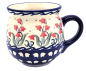Preview: Polish Pottery Mug Round - Campanula Red Pattern