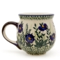 Preview: Polish Pottery Mug Round - Blue Primrose Pattern