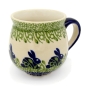 Preview: Polish Pottery Mug Round - Rabbits Pattern