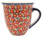 Preview: Polish Pottery mug 'Mars' large, Bellis Viola red - 2.Qual.