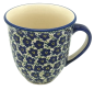 Preview: Polish Pottery mug 'Mars' large, Bellis Viola blue - 2.Qual.