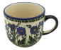 Preview: Bunzlauer Keramik Kaffee-/Teetasse Olaf Dekor Blaue Primel Oberansicht