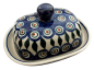 Preview: Polish Pottery Butterdish - Eye of Peacock Pattern