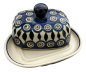 Preview: Polish Pottery Butterdish - Eye of Peacock Pattern