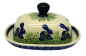 Preview: Polish Pottery Butterdish - Rabbits Pattern