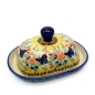 Preview: Polish Pottery butter dish for half portion pattern Florac