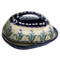 Preview: Polish Pottery Butter Dish large handle bellflower design