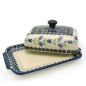 Preview: Polish Pottery Butterdish flat with round handle in Pattern Agnes