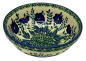 Preview: Polish Pottery Bowl 350 ml Blue Primrose view from above