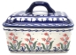 Preview: Polish Pottery Butterbox - Campanula red Pattern