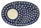 Preview: Bunzlauer ovaler Teller mit Tassenspiegel Dekor Blauauge