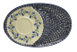 Preview: Polish Pottery oval plate 29,5 cms with space for a cup, Agnes pattern