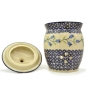 Preview: Polish Pottery garlic jar with lid and holes for circulation