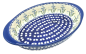 Preview: Bunzlauer Keramik ovale Auflaufform 25,5 cm Dekor Glockenblume blau