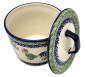 Preview: Polish Pottery Lard Pot - Lid - Pattern Hahn - 2.Qual.