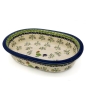 Preview: Polish Pottery Baker Cockerel Pattern  Deep Oval Baker Side above view
