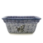 Preview: Bunzlauer Keramik eckige Schale 800 ml Blauer Falter, Seitenansicht