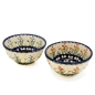 Preview: ET - Polish Pottery Bowls 350 ml Campanula blue red view from above