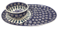 Preview: Bunzlauer Keramik ovaler Servierteller 29,5 cm mit Schale Pfauenauge