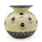 Preview: Kugelförmige Vase mit einem Füllvolumen von etwa 500 ml, von Hand schwammgestempelt im Blümchen-Dekor Angelika., Seitenansicht