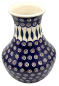 Preview: Bunzlauer Vase in Kegelform, 25 cm hoch, Dekor Pfauenauge