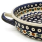 Preview: Polish Pottery Baker round with handles - Garland Pattern 2nd quality