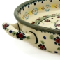 Preview: Polish Pottery round baker with handles ladybug pattern, view on detail