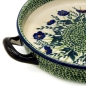 Preview: Polish Pottery Baker round with handles - Pattern Blue Primrose