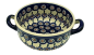 Preview: Polish Pottery soup dish with 2 handles Bunzlau flower design