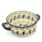 Preview: Polish Pottery soup dish with 2 handles olive design