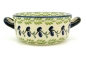 Preview: Polish Pottery soup dish with 2 handles olive design