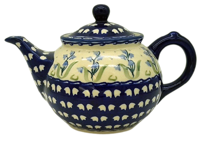 Polish Pottery Teapot 1,2 L pattern Campanula blue
