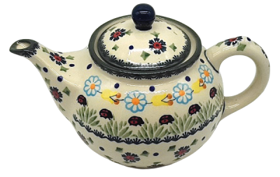 Polish Pottery Teapot - Ladybird Pattern