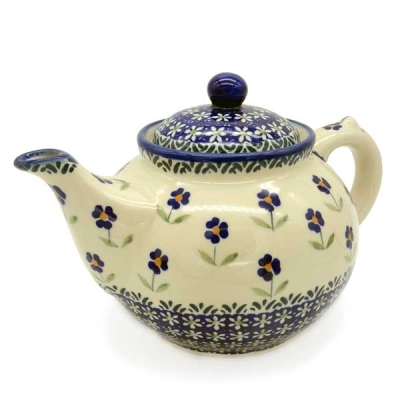 Polish Pottery Teapot 6 cups Angelika design - 2.Qual.