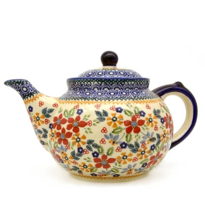 Polish Pottery Teapot - Cornelia Pattern