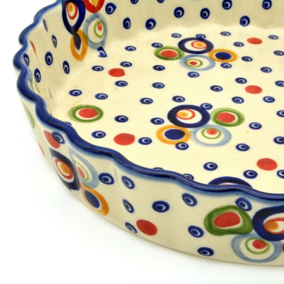 Polish Pottery Quiche Baker - Kadinski Pattern