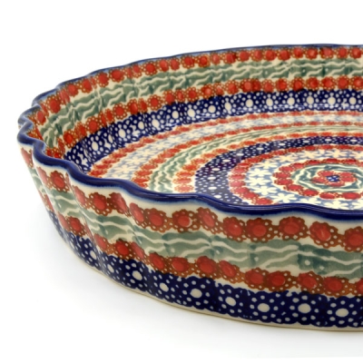 Polish Pottery Quich Dish - Sienna Pattern